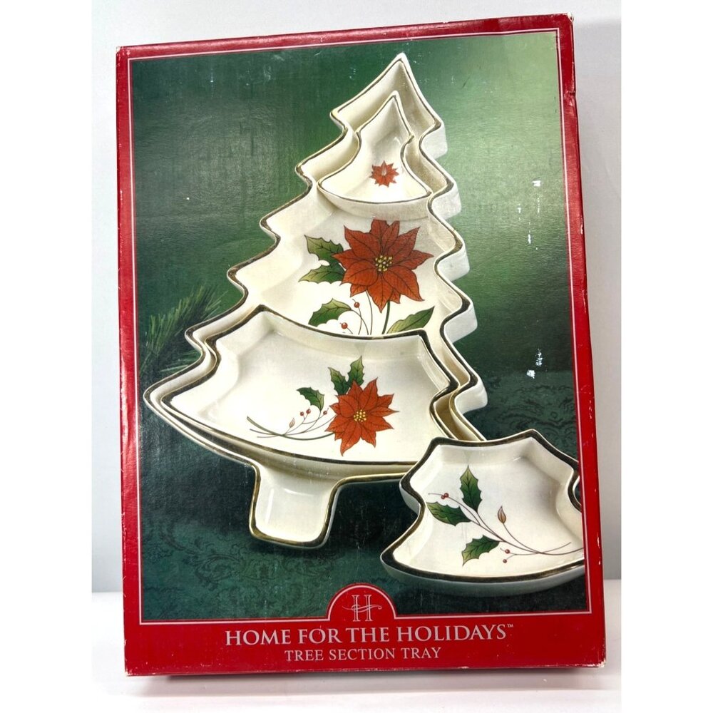 Royal Home For The Holidays Tree Section Tray Set Of 4